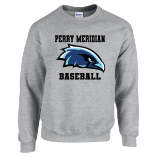 Perry Meridian Baseball Crew Neck Gray Sweat Shirt